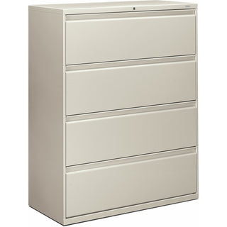 HON® 800-Series 4 Drawer Metal Lateral File Cabinet, 42" Wide, Gray (HON894LQ)