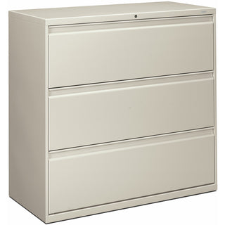 HON® 800 Series Three-Drawer Lateral File, 42w x 19.25d x 40.88h, Light Gray (HON893LQ)