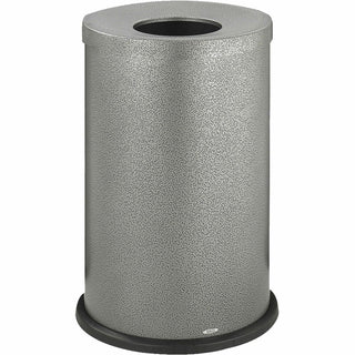 Safco® Open-Top Waste Receptacle, Round, Steel, 35 gal, Black Speckle (SAF9677NC)