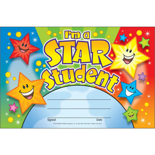TREND® Recognition Awards, I'm a Star Student, 8.5w by 5.5h, 30/Pack (TEPT81019)