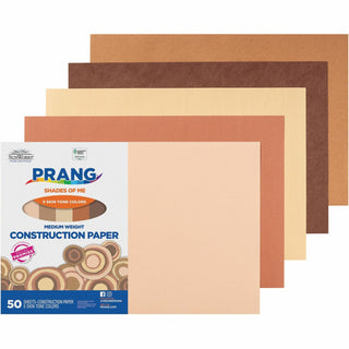 Prang® Multicultural Construction Paper, 12 x 18, Ten Skintone Hues, 50 Sheets/pk (PAC9512)