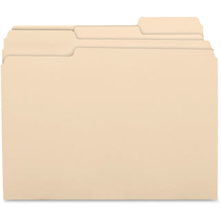Business Source File Folders, 11 Pnt, 1/3 Cut Asst Tab, Letter, Manila (BSN17525)