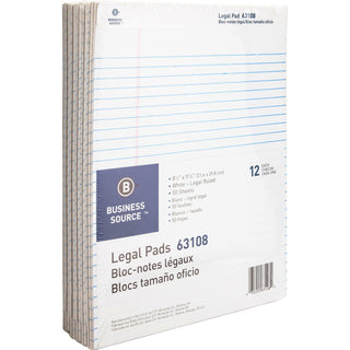 Business Source Pad, Micro-Perforated Legal Rld, 50 Sh, 8-1/2&quot; x 11-3/4&quot; 12/DZ, WE (BSN63108)