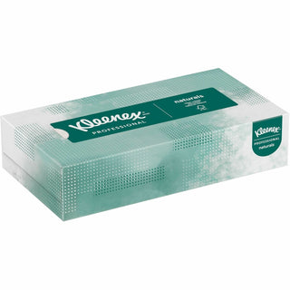 Kleenex® Naturals Facial Tissue for Business, Flat Box, 2-Ply, White, 125 Sheets/Box, 48 Boxes/Carton (KCC21601)