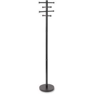 Advantus Wood Coat Trees, 8 Pegs, 68&quot; H, Black (AVT40807)