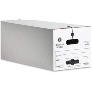Business Source Storage Boxes, Letter, 12"x24"x10-1/4", 12/CT, White (BSN42050)