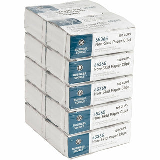 Business Source Paper Clips, Regular, Nonskid, 1000/PK, Silver (BSN65365)