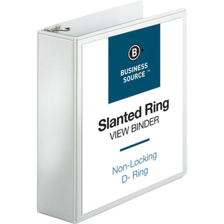 Business Source 39% Recycled D-Ring Presentation Binder, 3" Capacity, White (BSN28443)