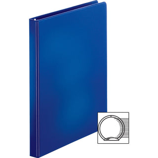 Business Source 35% Recycled Round Ring Binder, 1/2" Capacity, Blue (BSN28525)