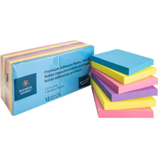 Business Source Adhesive Notes, 100 Sheets, 3&quot; x 3&quot;, Assorted Extreme (BSN36615)