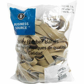 Business Source Rubber Bands, Size 105, l lb bag, Natural Crepe (BSN15726)
