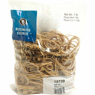 Business Source Rubber Bands, Size 31, 1 lb bag, Natural Crepe (BSN15739)