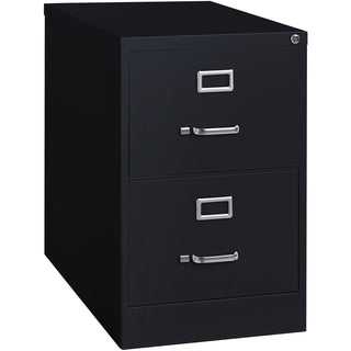 Lorell Vertical File, 2-Drawer, Legal, 18"x26-1/2"x28-3/8", Black (LLR60661)