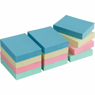 Business Source Adhesive Notes, Plain, 1-1/2"x2", 100 Sh/PD, 12PD/PK, Pastel (BSN16500)