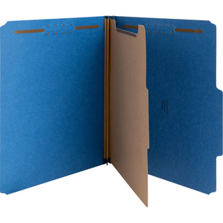 Nature Saver Classification Folders, w/ Fasteners, 1 Dvdr, Letter, 10/Box, Blue (NATSP17202)