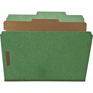 Nature Saver Classification Folders, w/ Fasteners, 1 Dvdr, Letter, 10/Box, Green (NATSP17203)