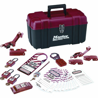 Master Lock® Electrical Lockout Kit, Portable Safety Carry Case, Red, Black (MLK1457E410KA)