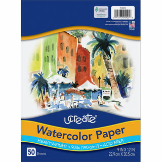UCreate 9" x 12" Watercolor Paper (PAC4925)