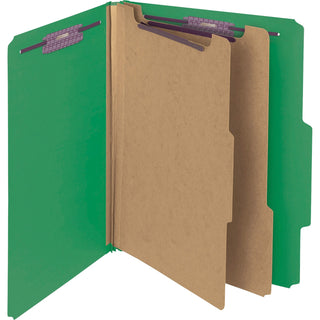 Smead™ Classification Folder, Psbd, Letter, 2/5" Roc, 2 Div, GN (SMD14201)