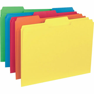 Business Source Interior File Folder, 1/3 Cut Assorted, Letter (BSN43561)