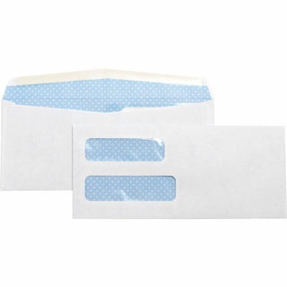 Business Source Double Window Envelope, No. 10, 4-1/8"x9-1/2", 500/BX, White (BSN36694)
