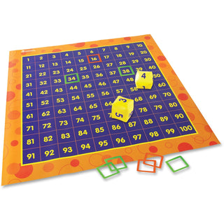 Learning Resources Hip Hoppin Hundreds Mat, 4'x4', Multi (LRNLER1100)