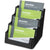 deflecto® Recycled Business Card Holder, Holds 150 2 x 3 1/2 Cards, Four-Pocket, Black (DEF90404)