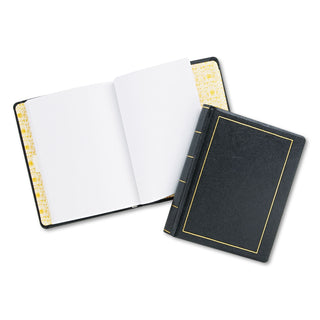 Wilson Jones® Looseleaf Minute Book, Black Leather-Like Cover, 250 Unruled Pages, 8 1/2 x 11 (WLJ039511)
