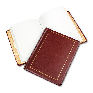 Wilson Jones® Looseleaf Minute Book, Red Leather-Like Cover, 250 Unruled Pages, 8 1/2 x 11 (WLJ039611)