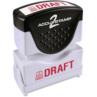 Cosco® Pre-Inked Shutter Stamp, Red, DRAFT, 1 5/8 x 1/2 (COS035585)
