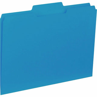 Business Source Top Tab File Folder Letter - 8.50" x 11", Blue (BSN43562)