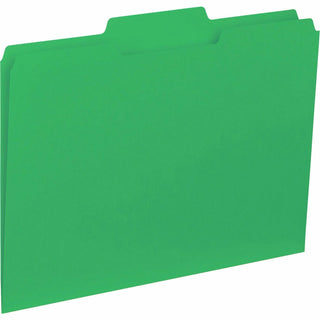 Business Source Top Tab File Folder Letter - 8.50" x 11", Green (BSN43563)