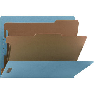 Nature Saver Classification Folder, End Tab, Letter, 2-Div, 10/BX, Blue (NATSP17371)