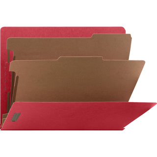Nature Saver Classification Folder, End Tab, Letter, 2-Div, 10/BX, Red (NATSP17372)