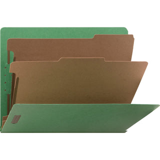 Nature Saver Classification Folder, End Tab, Letter, 2-Div, 10/BX, Green (NATSP17373)