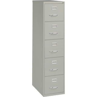Lorell Vertical File, 5-Drawer, Letter, 15" x 26-1/2" x 61", Light Gray (LLR48499)