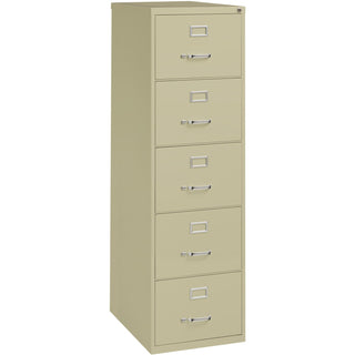 Lorell Vertical File, 5-Drawer, Legal, 18" x 26-1/2" x 61", Putty (LLR48500)