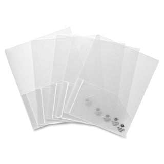 Business Source Portfolio, 2-Pocket, 60 Sheet Cap, 8-1/2" x 11", 5/PK, Clear (BSN78499)