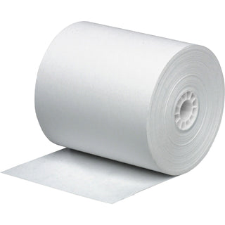 Business Source Paper Roll, Single Ply, Bond, 3" x 165", 12 Rolls/Pack, White (BSN31827)