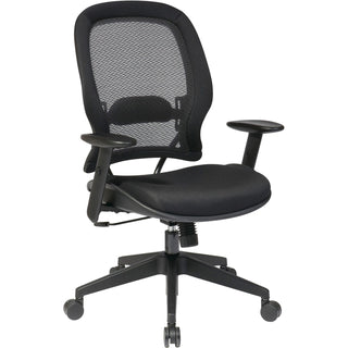 Office Star AirGrid Back & Mesh Seat Managers Chair - Black Seat - Black Back - High Back - 5-star Base - Armrest (OSP5540)