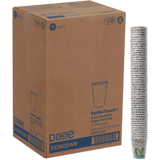 Dixie® PerfecTouch Hot Cups, 8 fl oz, 1000/Carton, Multi, Paper, Hot Food, Cold Food, Coffee (DXE5338CDWR)