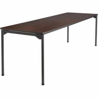 Iceberg Maxx Legroom Rectangular Folding Table, 96w x 30d x 29-1/2h, Walnut/Charcoal (ICE65834)