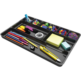 deflecto® Drawer Organizer, 14" x 9" x 1", Black (DEF38104)