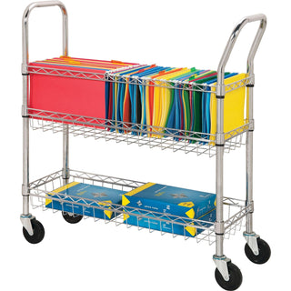 Lorell Wire Mail Cart, Chrome (LLR84857)