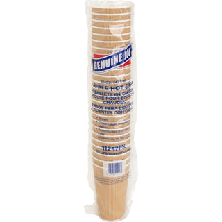 Genuine Joe Rippled Hot Cup - 16 fl oz - 25 / Pack - Brown - Beverage, Hot Drink (GJO11257)