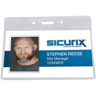 Sicurix® ID Badge Holder, Horizontal, 2-1/2" x 3-1/2", 50/PK, Clear (BAU67815)