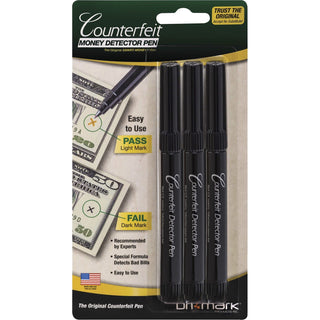 Dri-Mark® Dri Mark Counterfeit Detector Pens, 3/PK, Black (DRI3513B)