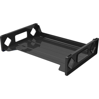 deflecto® Single Shelf Stacking Legal Tray, Side Load, Black (DEF399104)