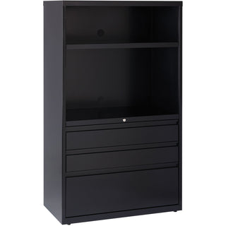 Lorell 3-Door Lateral Combo Unit, 36" x 18-5/8" x 60", Black (LLR66205)