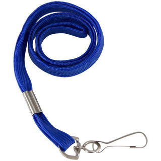 Sicurix® Flat Lanyard W/ Hook, 24/BX, Blue (BAU65613)